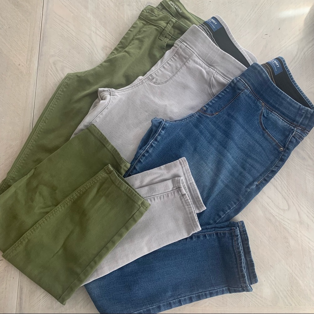 Bundle 3 pairs of Mid-Rise Skinny Stretch Jeans - Rockstar Size 10 from Old Navy